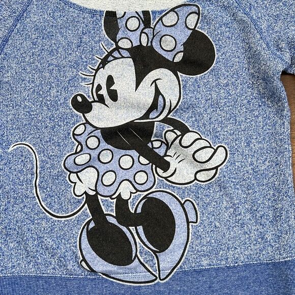 Disney Parks Size Small Disneyland World Official Minnie Mouse Blue Sweatshirt - Picture 2 of 6